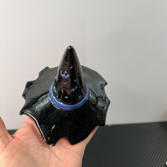 Ceramic Clay Art Handmade Witch Hat Luminary Gothic Home Decor Halloween - Picture 4 of 9